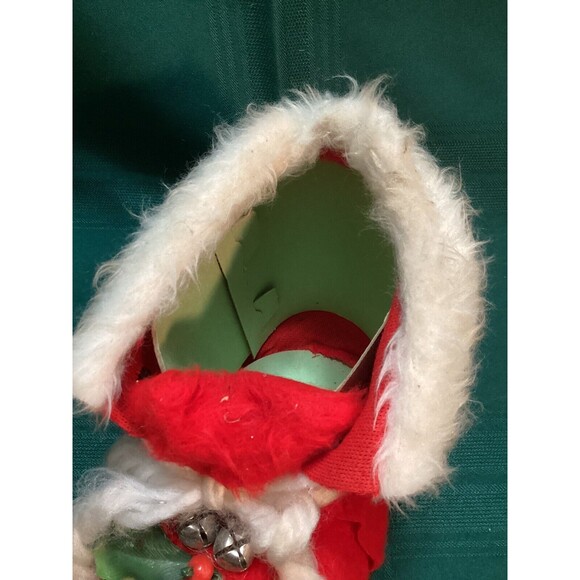 Vintage 1960s Santa's Red Christmas Boot Cloth Decoration To Fill With Goodies - Picture 6 of 10